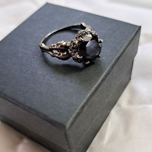 Black faux diamond Halloween/Beetlejuice ring!